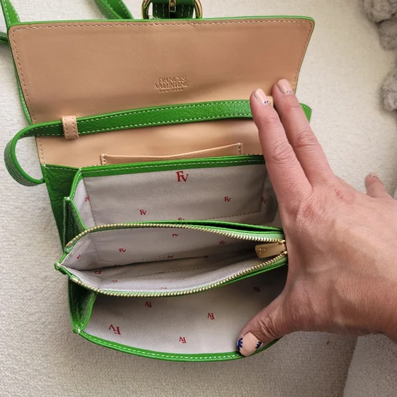 Frances Valentine, Green Leather Accordion Wallet - Picture 6 of 11